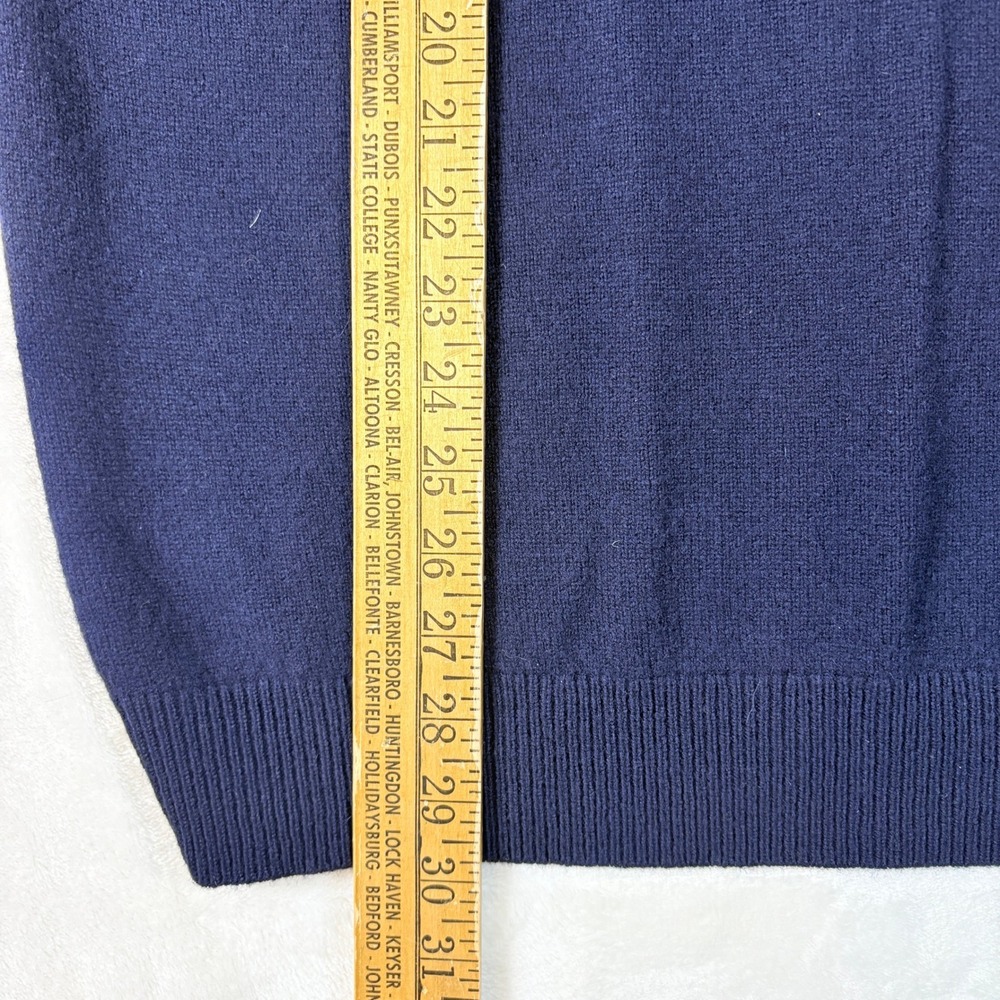 LL Bean Sweater Vest Mens XXL Navy Blue 100% Lambswool V-Neck 264791 - Picture 4 of 8